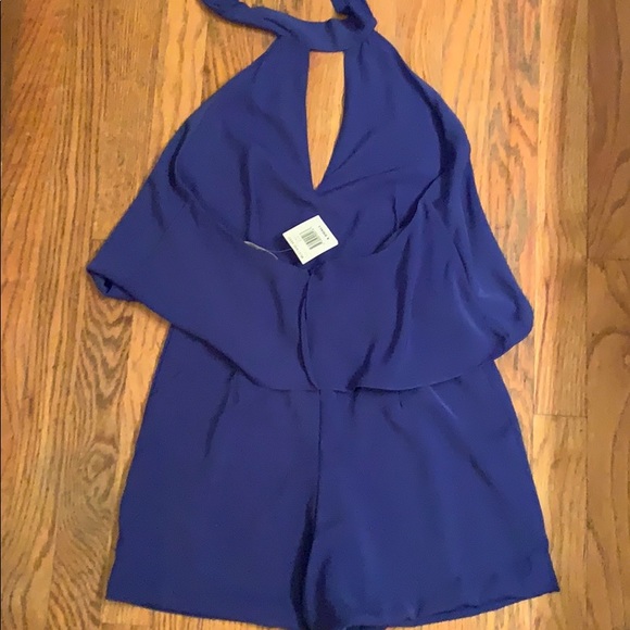 Mustard Seed deep V plunge blue romper XS - Picture 7 of 7